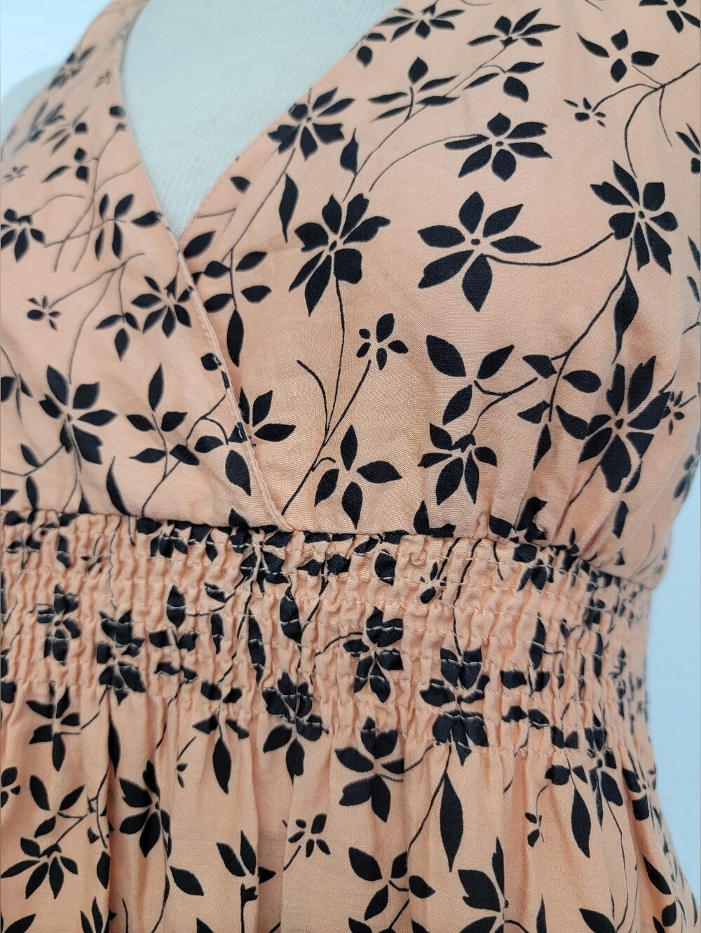 Halter Floral Midi Dress - Bohemian Vibe - Picture 4 of 8